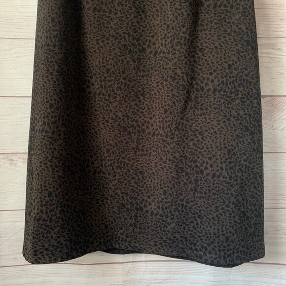 Vintage Breckenridge Brown and Black Leopard Print Skirt Midi 12P - Picture 3 of 16